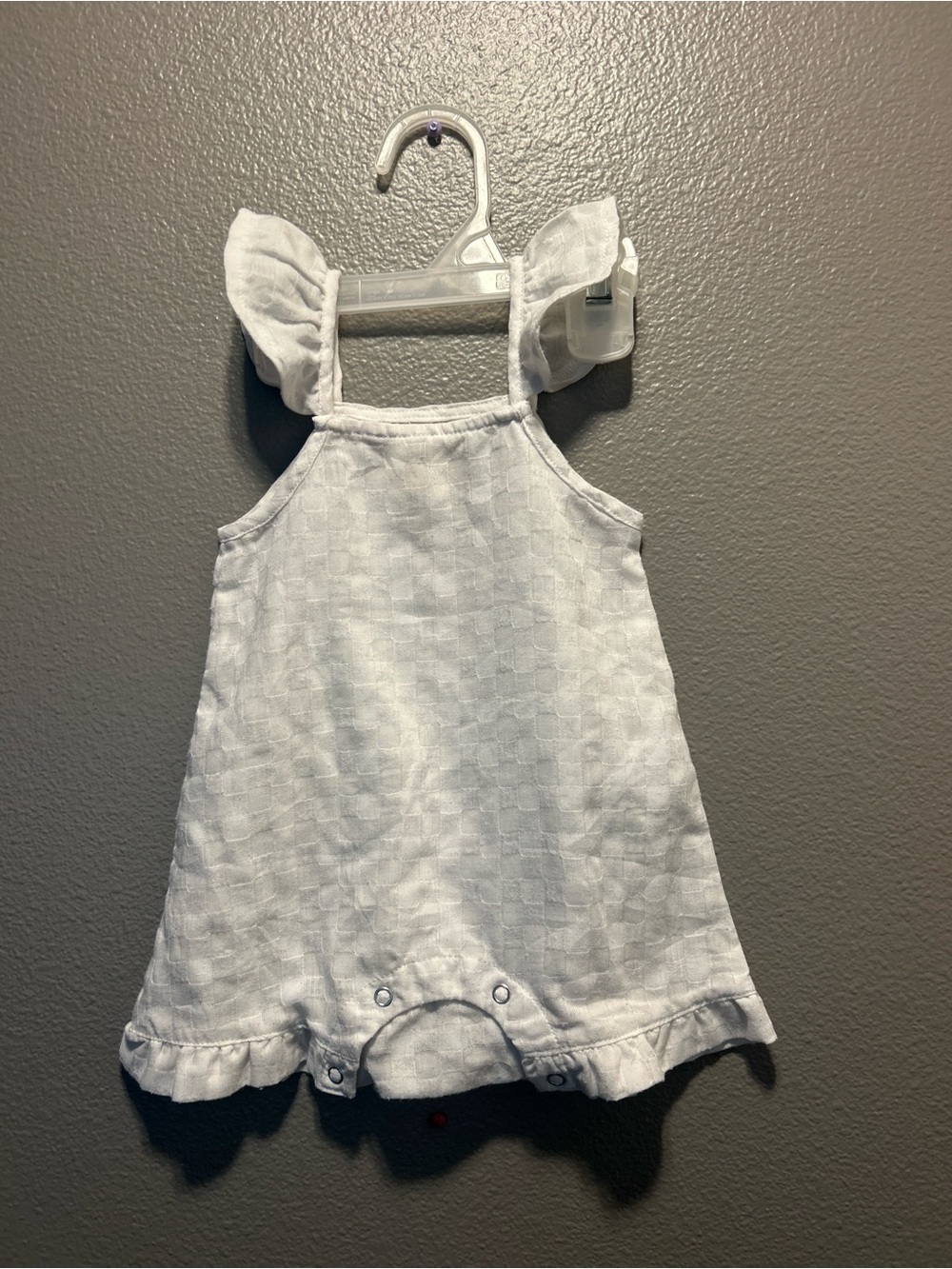 Vignette Valerie Bubble Romper - White Plaid / Checked - Size 3-6M (EUC)